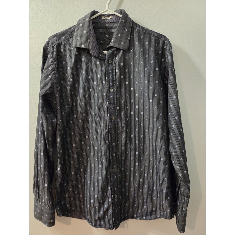 Bugatchi Uomo Shaped Fit Men Long Sleeves Shirt Medium Pre-Owned
